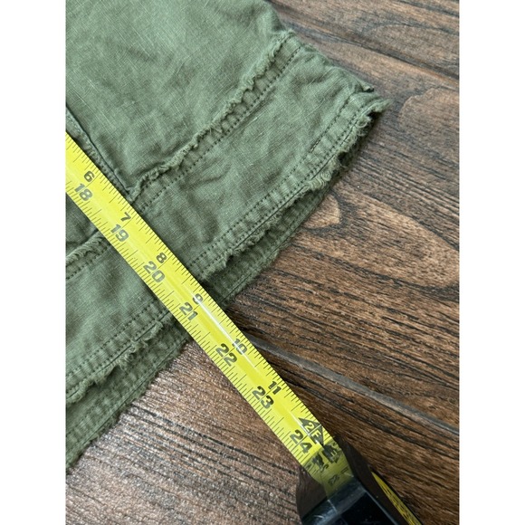 TOMMY BAHAMA TWO PALMS 100% LINEN RAW EDGE BUTTON UP JACKET OLIVE GREEN SMALL - Picture 7 of 8